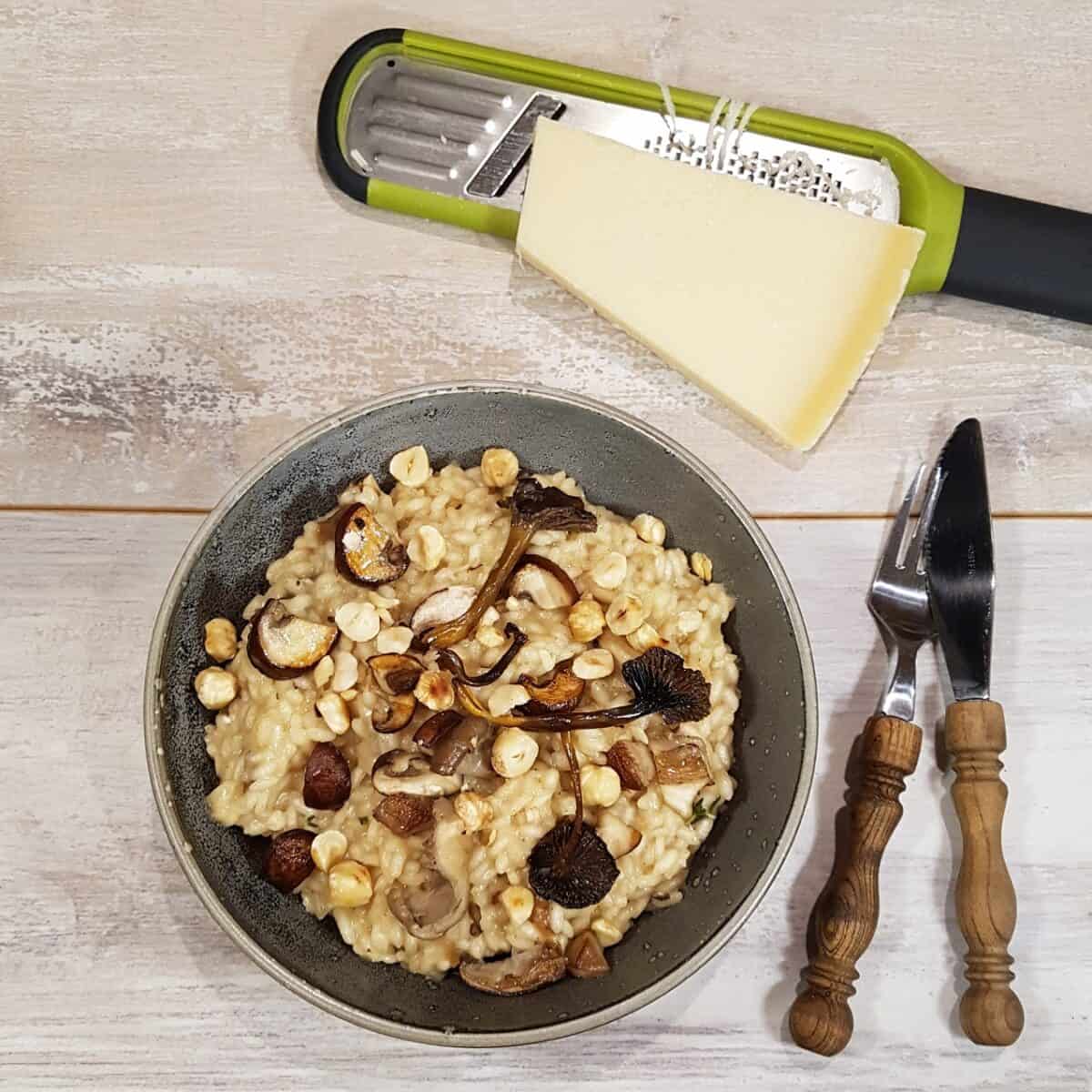 Paddenstoelenrisotto - een vegetarische risotto met paddenstoelen