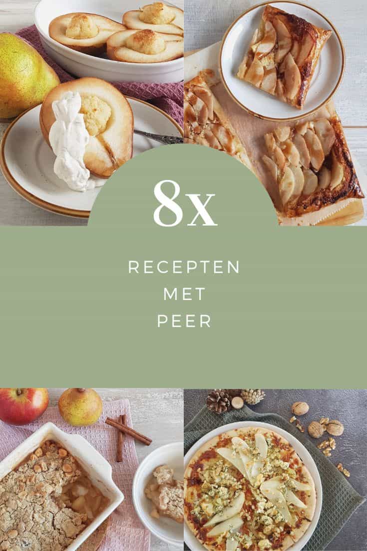 collage van recepten met peer