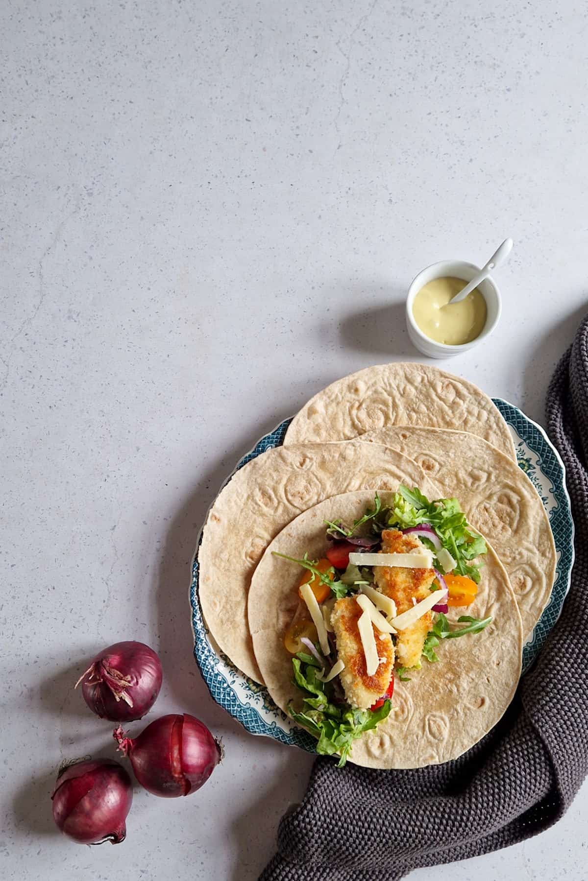kipwraps met honing mosterd saus